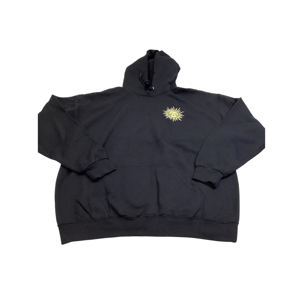 Bowery Supply Co Mens XL Black Celestial Sun Moon Graphic Hoodie Pullover